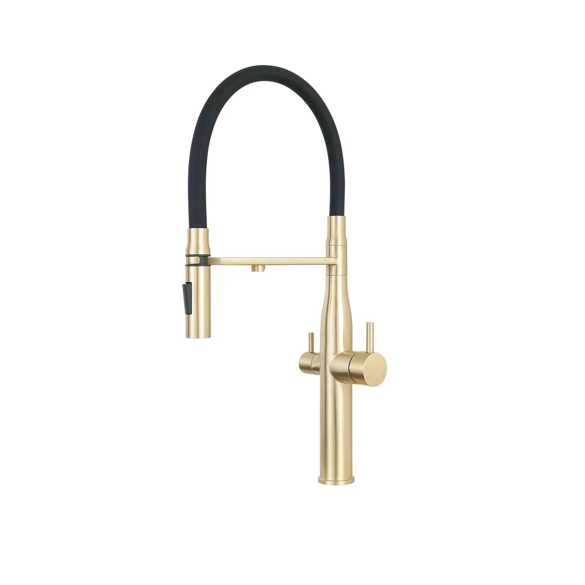 3-way vegie sprayer mixer tap in brushed gold