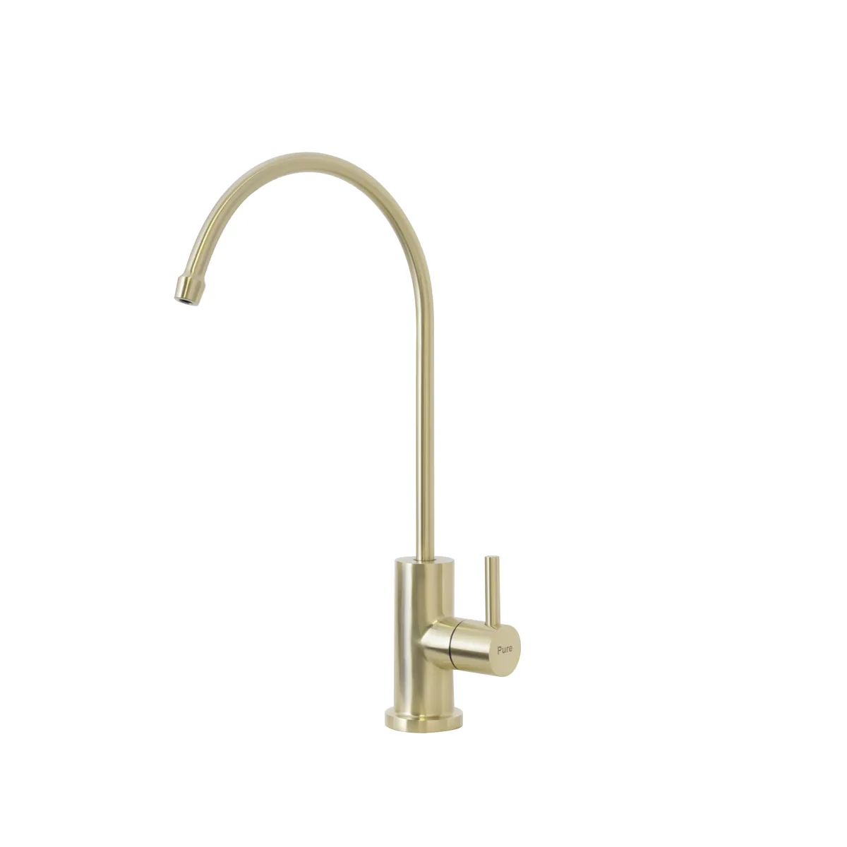 Brushed gold filter tap finish