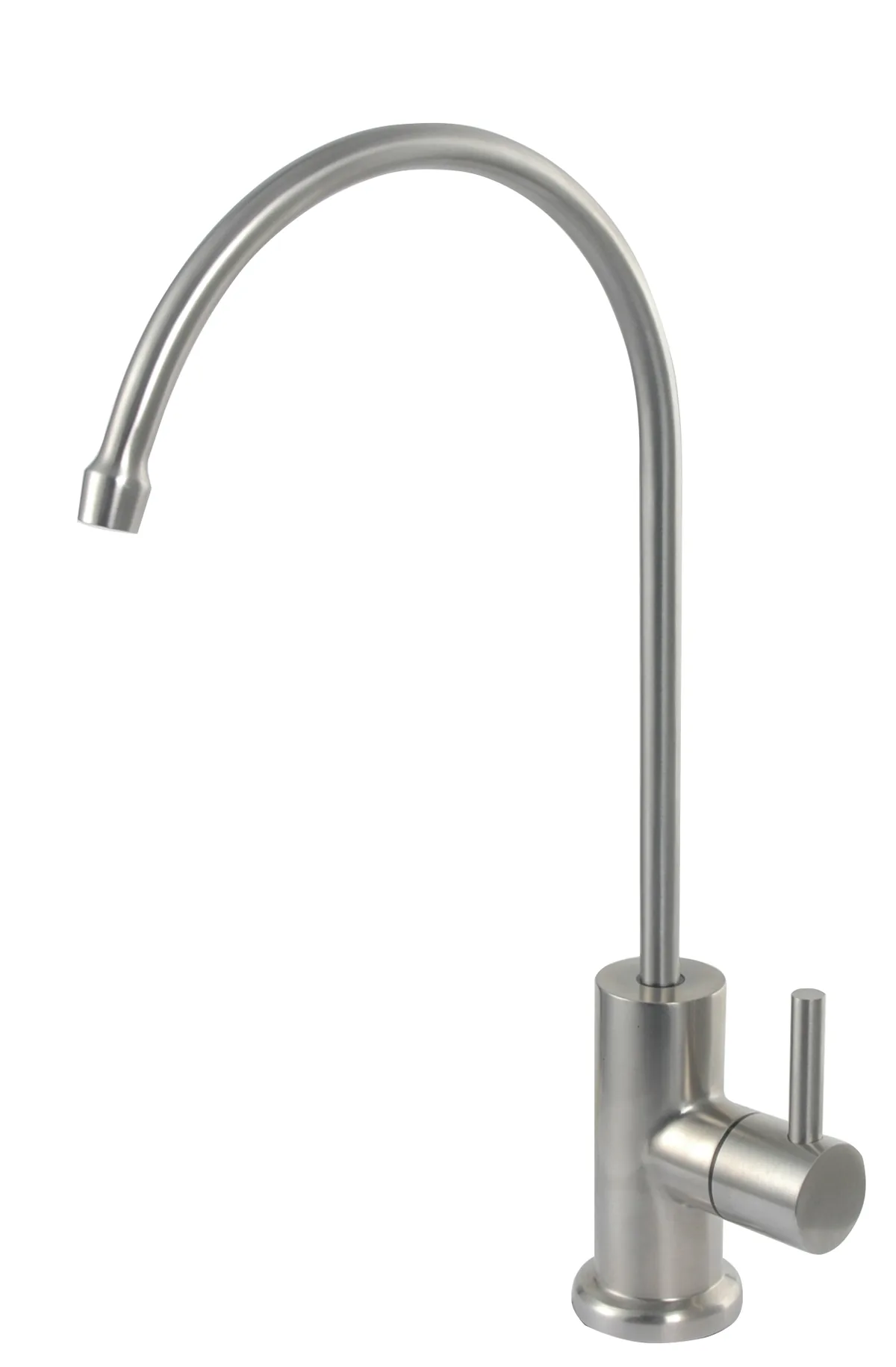 Brushed nickel filter tap finish