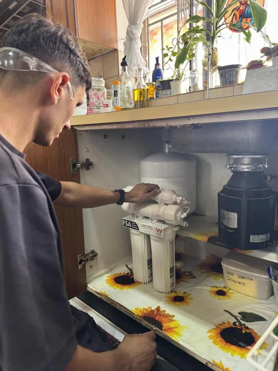 Water filter installation completed and tested at Sydney property
