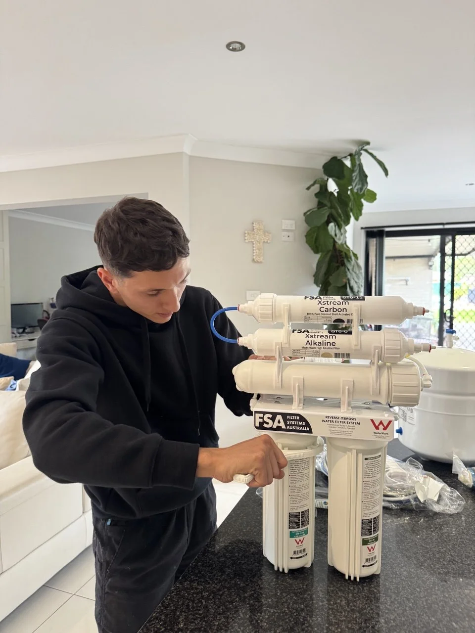 Reverse osmosis system installed under Sydney kitchen sink