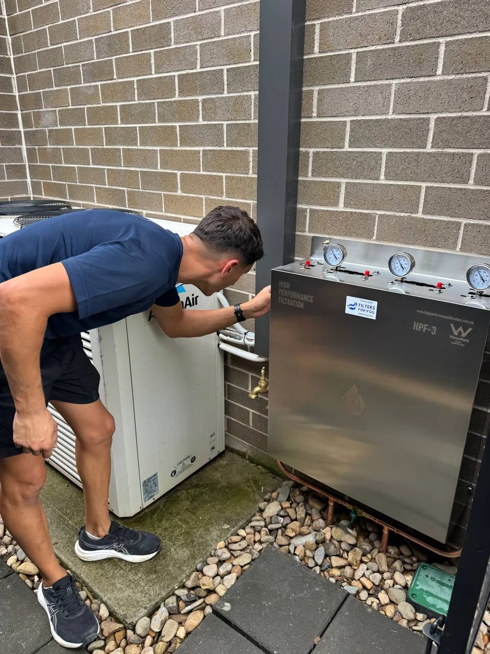 Jean-Paul servicing HPF-3 whole house water filtration system