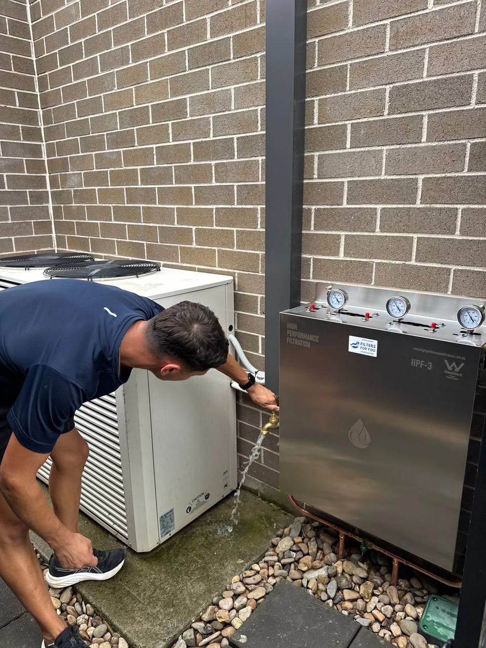 Whole house water filter installed at Barangaroo property