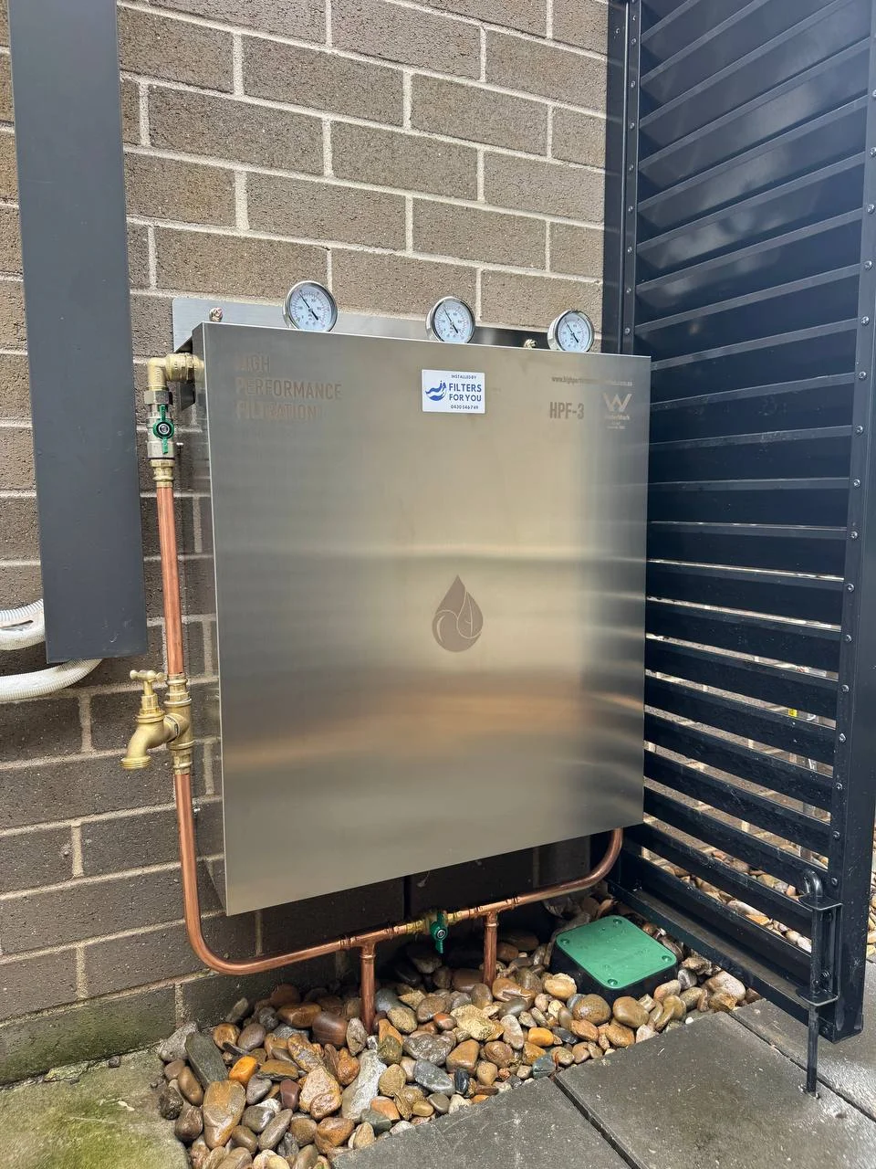 HPF-3 whole home water filtration system installed Sydney