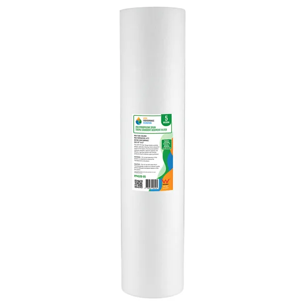 5 micron polypropylene spun sediment filter cartridge for the HPF-3 whole house system, 20 x 4.5 inch