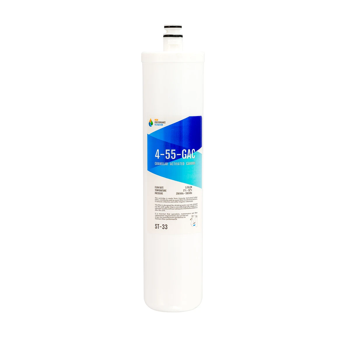 Granular activated carbon GAC quick-change pre-filter cartridge for the Pure Luxe RO system