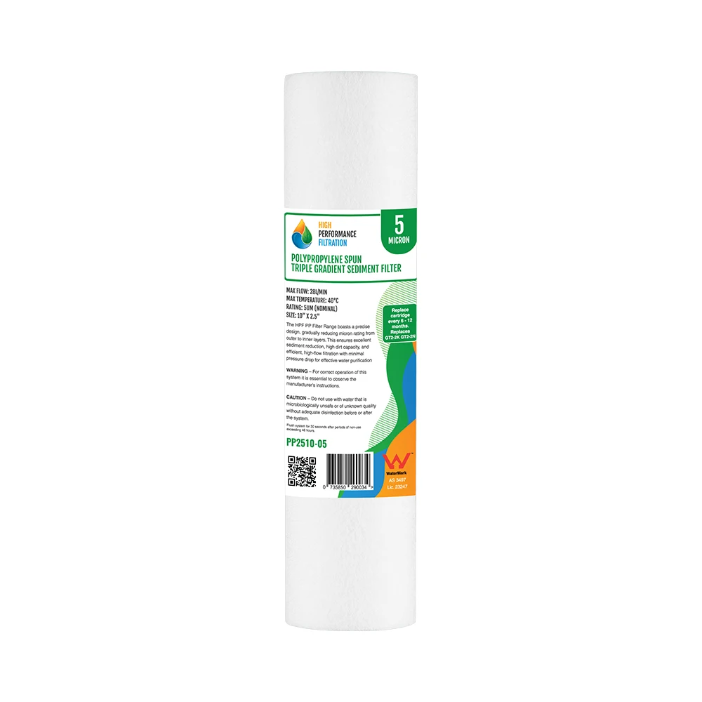 5 micron polyspun sediment pre-filter cartridge for the Pure Plus 5-stage reverse osmosis system, 10 x 2.5 inch