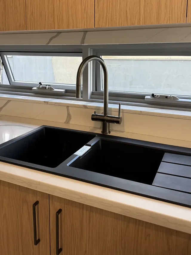 A three way mixer, fitted