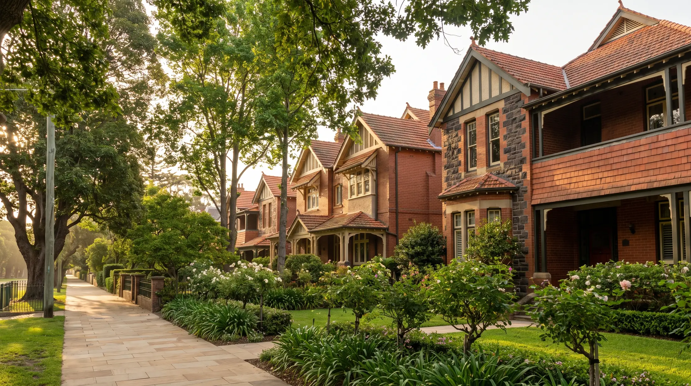 Federation and Arts and Crafts homes beside Centennial Park’s leafy residential edge, illustrative residential scene