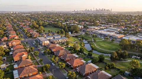 Aerial view of homes in Canterbury-Bankstown, Sydney