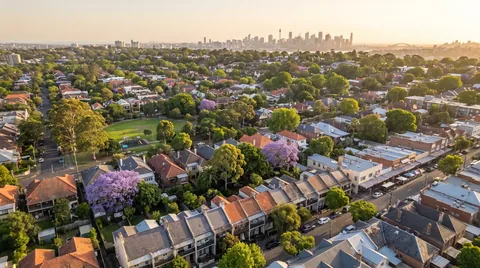 Aerial view of homes in Inner West, Sydney