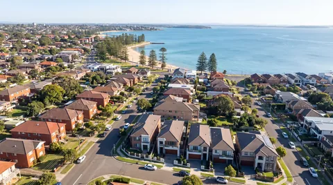 Aerial view of homes in St George, Sydney