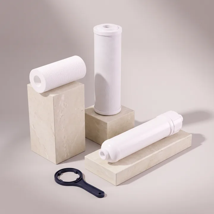 Replacement filter cartridges and a housing spanner for a yearly service