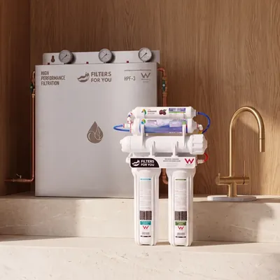 Pure Home, Pure Premium and a brushed gold three way mixer together